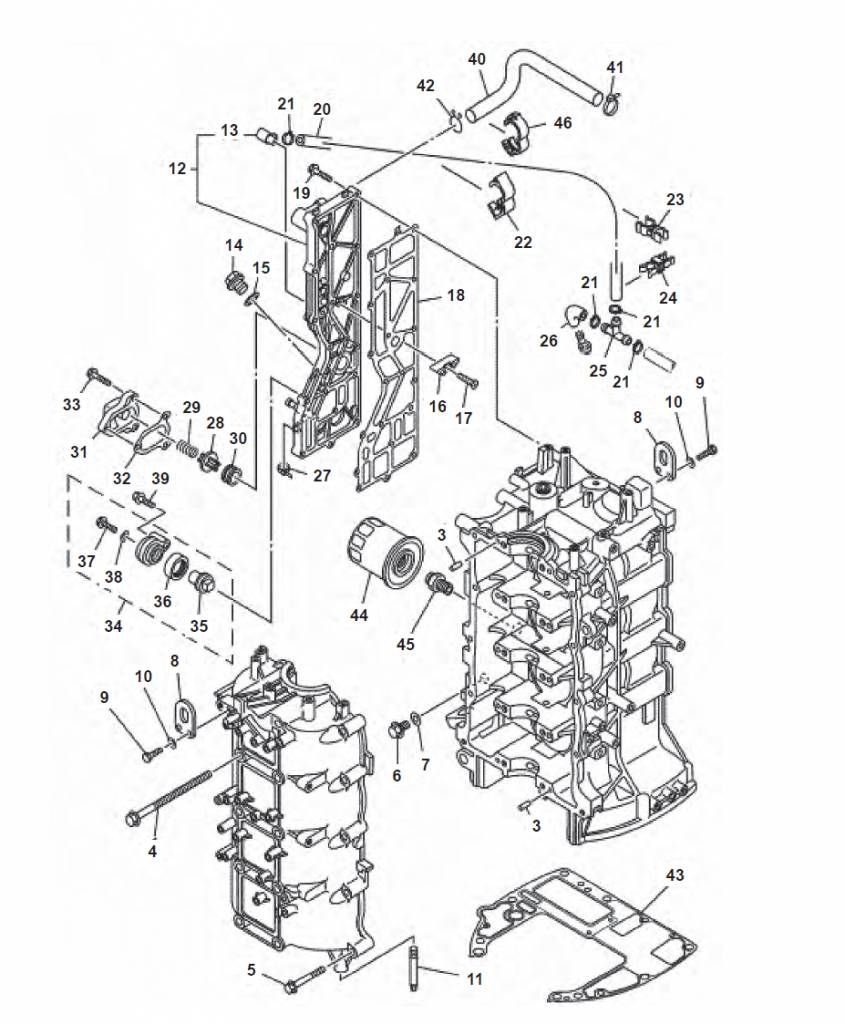 F80 / F90 / F100 / F115 Engine Block F80 / F90 / F100 / F115 Engine Block