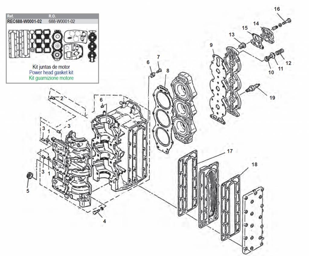 75 HP / 85 HP 2-Stroke Engine Block