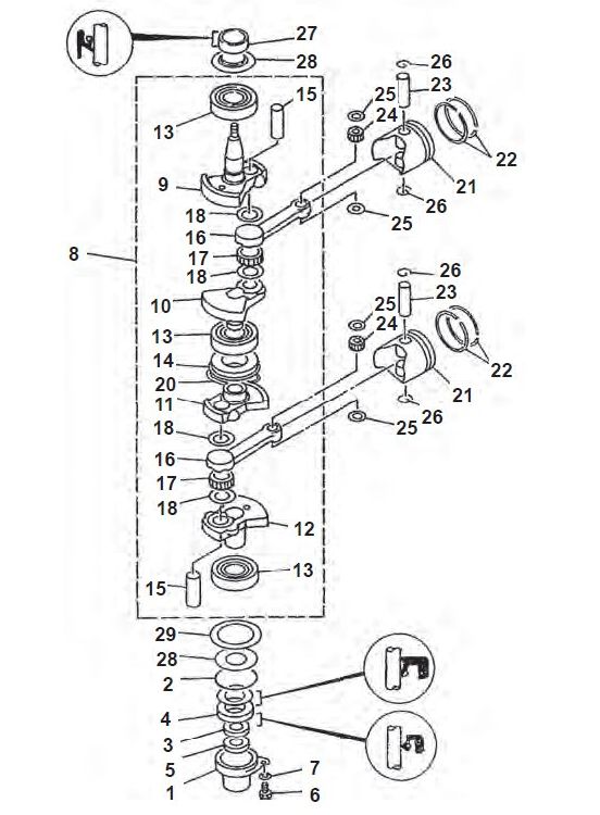 9.9 / 15 HP 2-Stroke Crankshaft