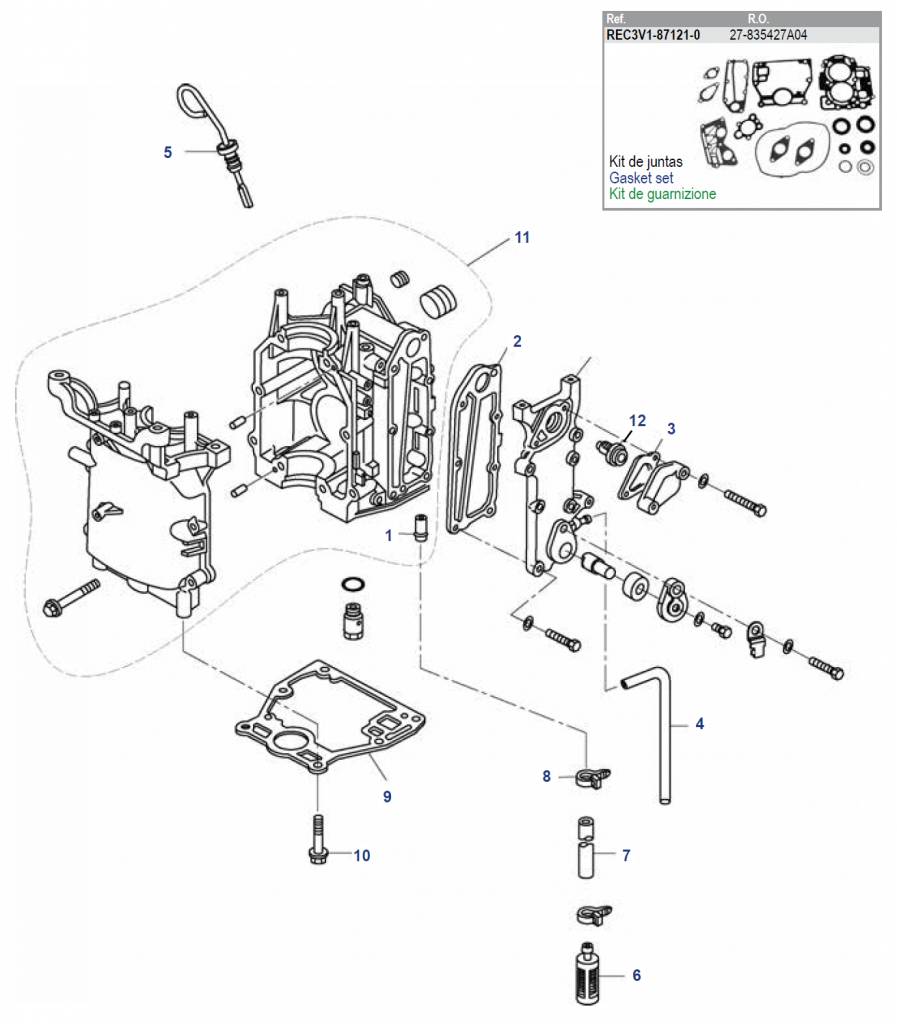 8 / 9.8 / 9.9 HP 4-Stroke (209cc) Engine Block 8 / 9.8 / 9.9 HP 4-Stroke (209cc) Engine Block