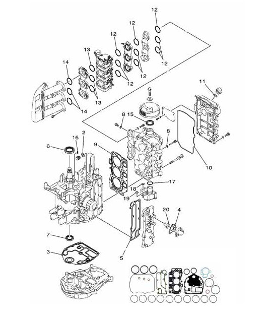 30 / 40 HP 4-Stroke 3 Cyl Engine Block