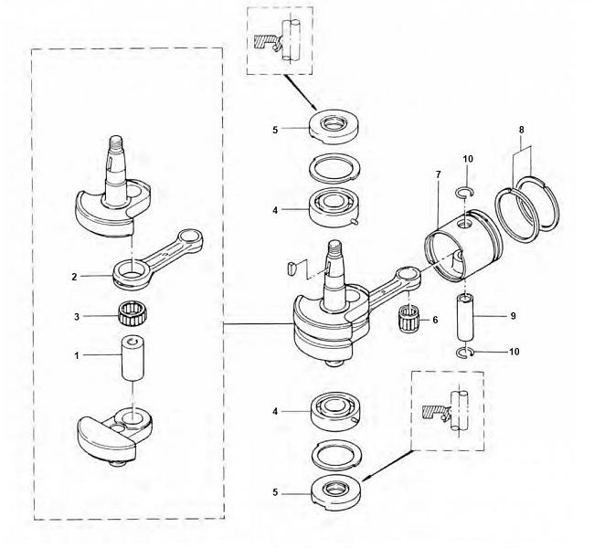 4 / 5 HP 2-Stroke Crankshaft 4 / 5 HP 2-Stroke Crankshaft