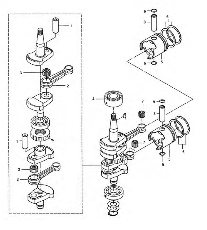 25 HP / 30 HP 2-Stroke 2 Cyl Crankshaft 25 HP / 30 HP 2-Stroke 2 Cyl Crankshaft