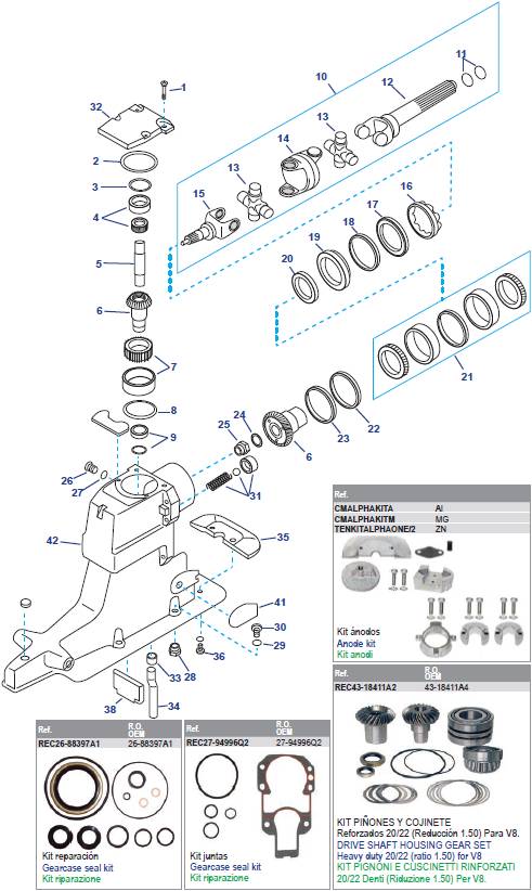 Drive Shaft Housing (S/N: 0D469859-0K999999 (1991-97) Drive Shaft Housing (S/N: 0D469859-0K999999 (1991-97)