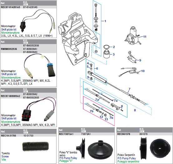 Transom Plate, Shift Cable & Pump Assembly Power Steering Transom Plate, Shift Cable & Pump Assembly Power Steering