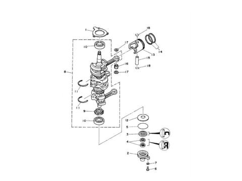 25 / 30 / 40 / 50 HP 2-Stroke 3 Cyl Crankshaft