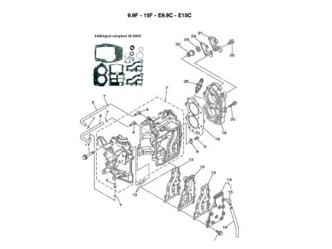 9.9 / 15 HP 2-Stroke Engine Block
