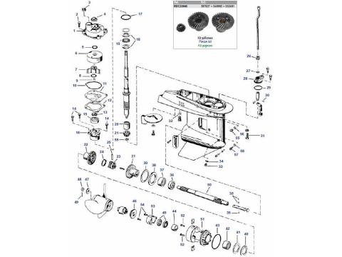 40-50 HP 2 Cyl Small Gearcase (89-05)