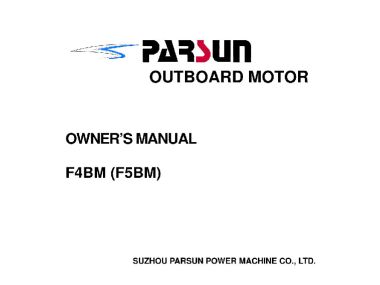 Yamaha/Parsun outboard F4 BM (F5BM) Owner's manual