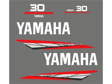 Yamaha 30 HP 1998-2004 Sticker Set Gray