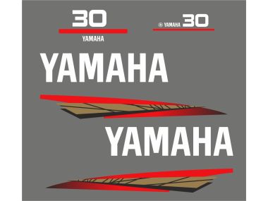 Yamaha 30 HP 1998-2004 Sticker Set Gold
