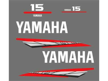 Yamaha 15 HP 1998-2004 Sticker Set Gray