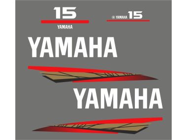 Yamaha 15 HP 1998-2004 Sticker Set Gold