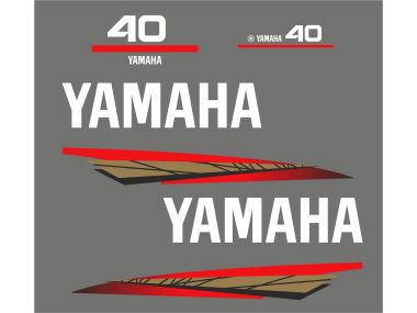 Yamaha 40 HP 1998-2004 Sticker Set Gold