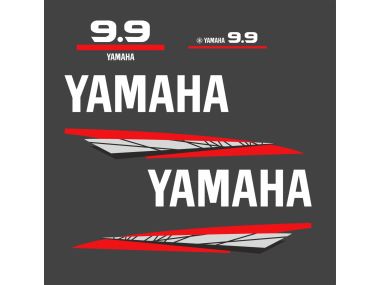 Yamaha 9.9 HP 1998-2004 Sticker Set Gray