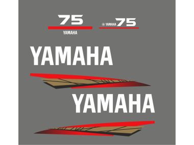 Yamaha 75 HP 1998-2004 Sticker Set Gold