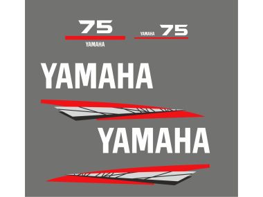 Yamaha 75 HP 1998-2004 Sticker Set Gray