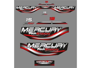 Mercury 15 HP 1999-2003 Sticker Set