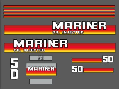 Mariner 50 HP Oil Injected 1984-1990 Sticker Set