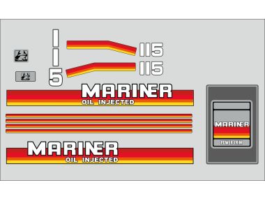 Mariner 115 HP 1984-1990 Sticker Set