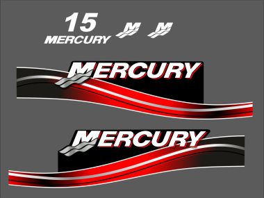 Mercury 15 HP 2005-2007 Sticker Set