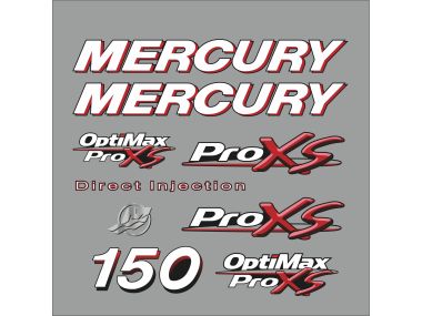 Mercury 150 HP Optimax Pro X Sticker Set