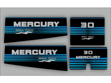 Mercury 30 HP SeaPro 1997 Sticker Set