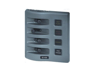 WATERPROOF Switch panel 4 or 6 switches white / gray