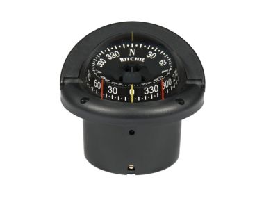 Compass for sailing and motor boats up to 35 feet black / white (Ritchie HF-743)