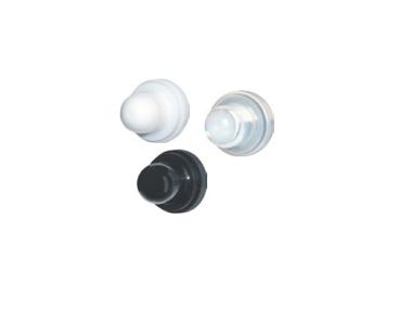 Rubber push buttons transparent / gray / black