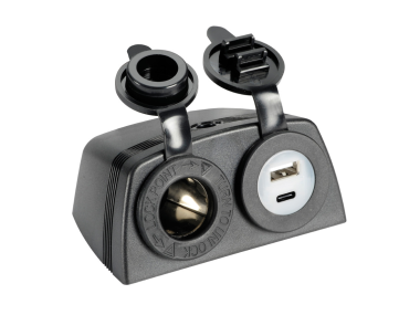 Connection for: Cigarette lighter + USB-A + USB-C