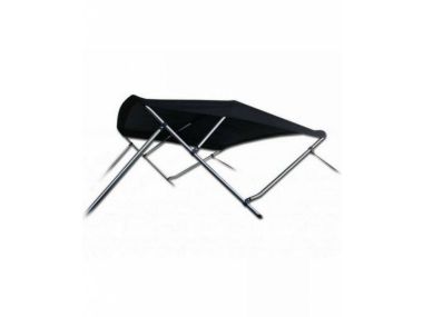 Aluminum 3 Bow Bimini Top ''Navishade'' (Black) incl. storage cover
