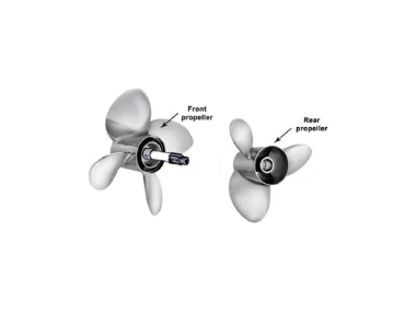 Stainless steel Yanmar / Mercruiser-Bravo Duo propellers front 4 blades / rear 3 blades 20 to 28 pitch