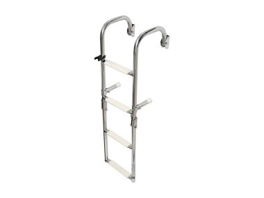 Foldable ladder with arch mounting arms