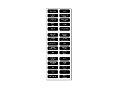 Self adhesive labels for dc panel blue sea