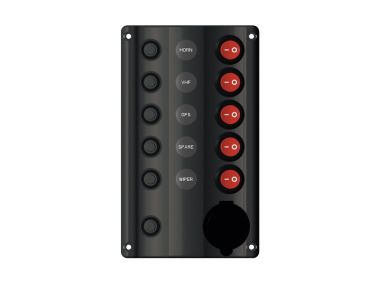 Switch Panel with 5 Switches (12V)