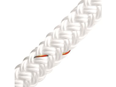 Double Braided Rope 16-Strand | White | Diameter: 12 mm (per 10 meters)