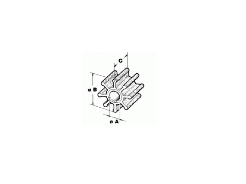 Water Pump Impeller For Yamaha 4-5 HP 2-Stroke & 4 HP 4-Stroke Outboard Motors